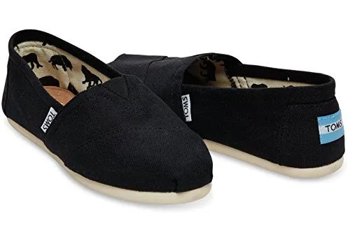 Toms Women's 001001b07-Canvas Alpargata Flat, Black, 9 M US