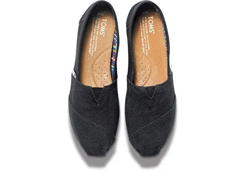 Toms Women's 001001b07-Canvas Alpargata Flat, Black, 9 M US