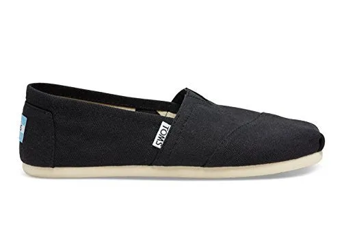 Toms Women's 001001b07-Canvas Alpargata Flat, Black, 9 M US