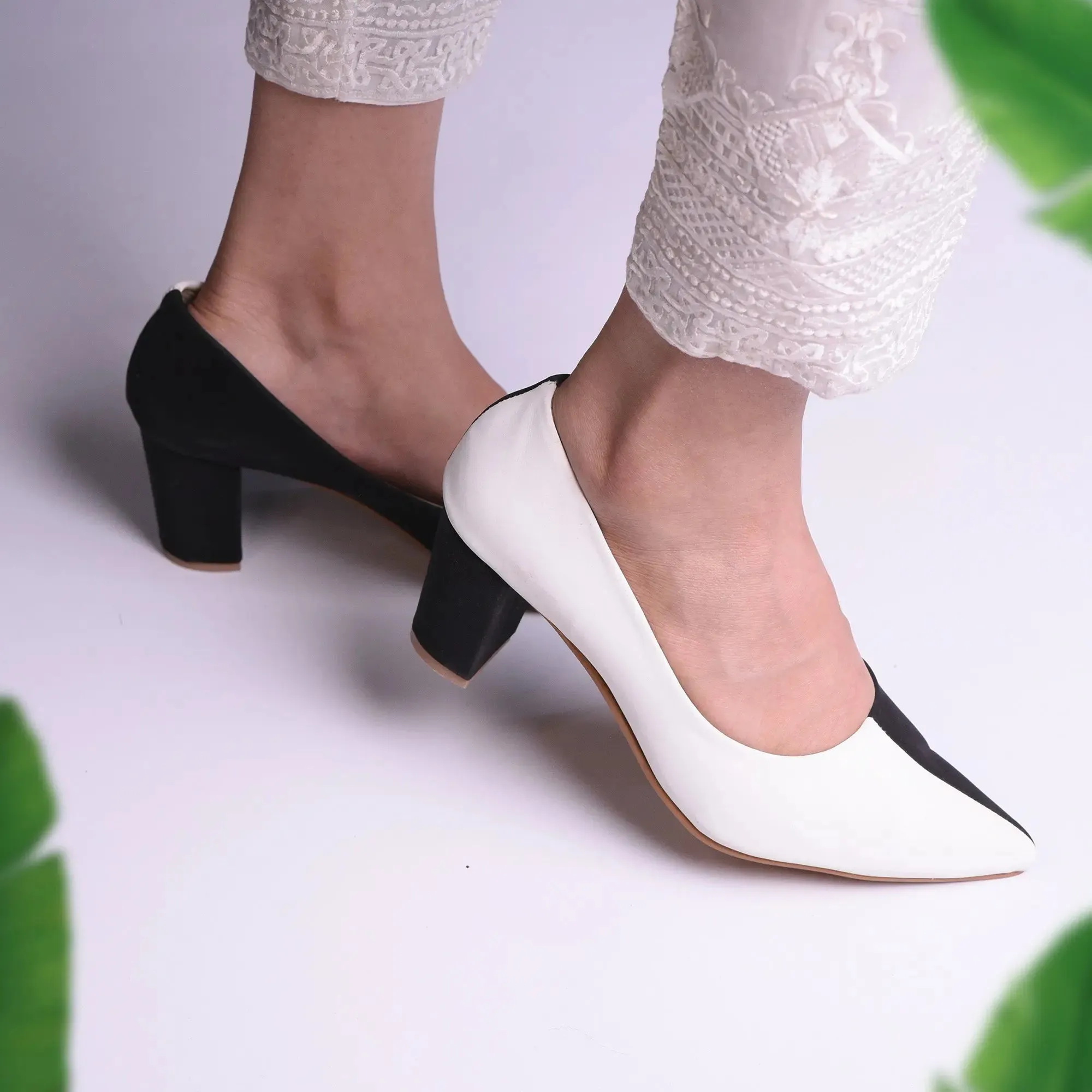 Two Hued Court Shoes Maroon and Black