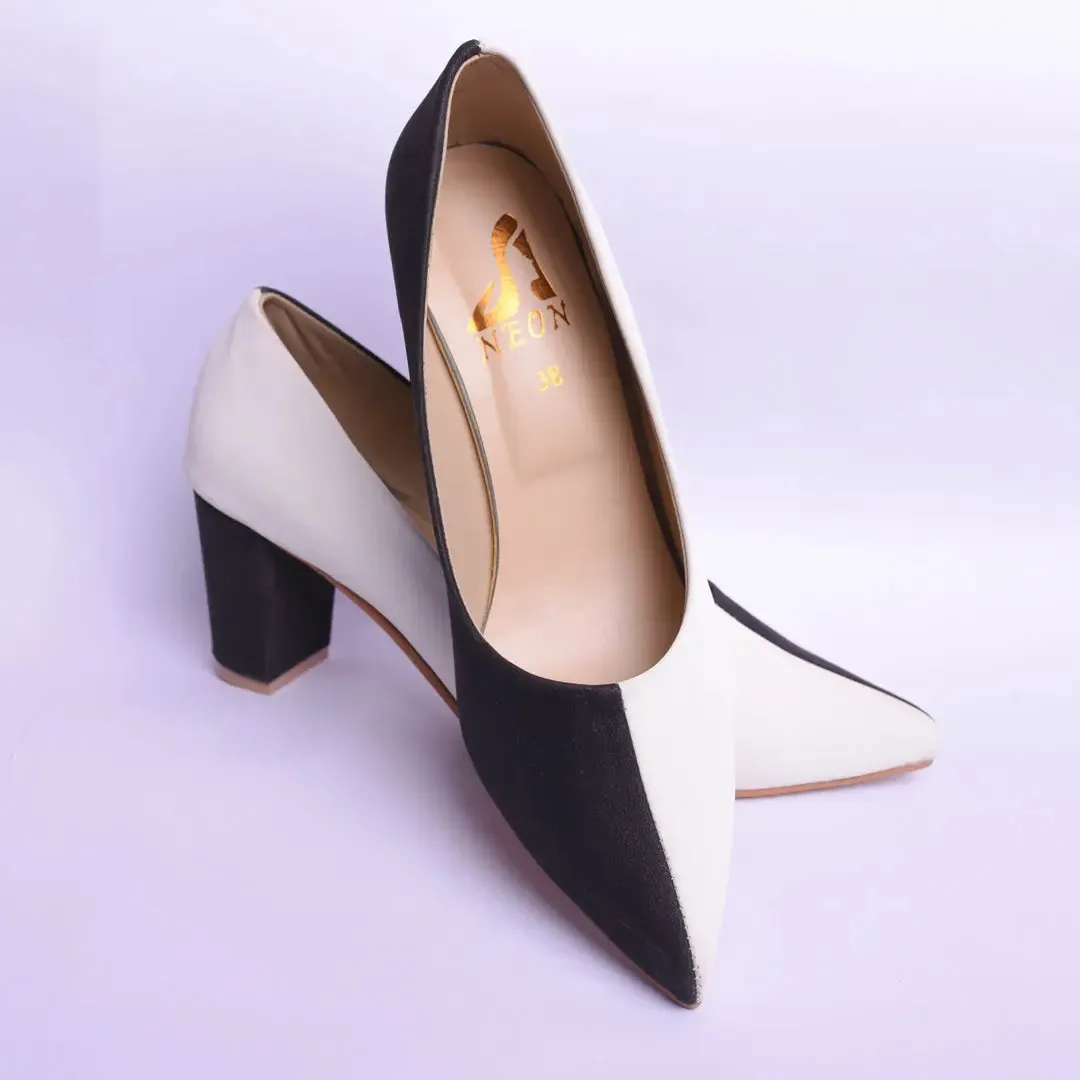 Two Hued Court Shoes Maroon and Black