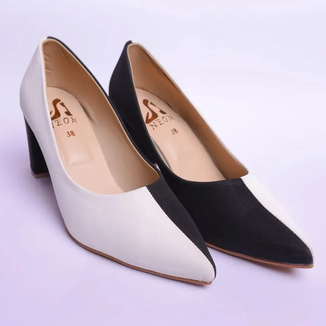 Two Hued Court Shoes Maroon and Black