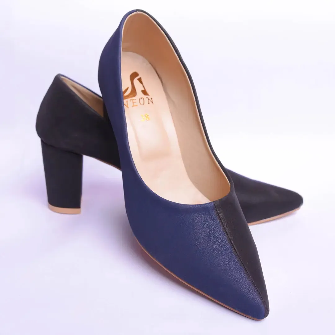 Two Hued Court Shoes Maroon and Black