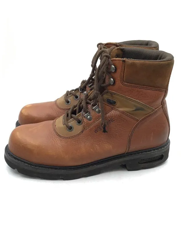 Wolverine Men's W04013 Brown Leather Work Boots - Size 10M