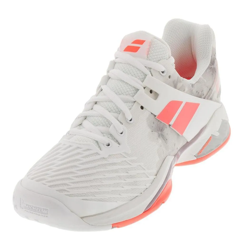 Women's Propulse Fury All Court White and Fluo Strike Tennis Shoes