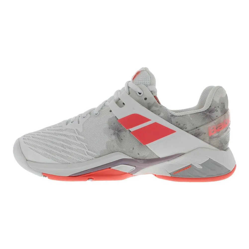 Women's Propulse Fury All Court White and Fluo Strike Tennis Shoes