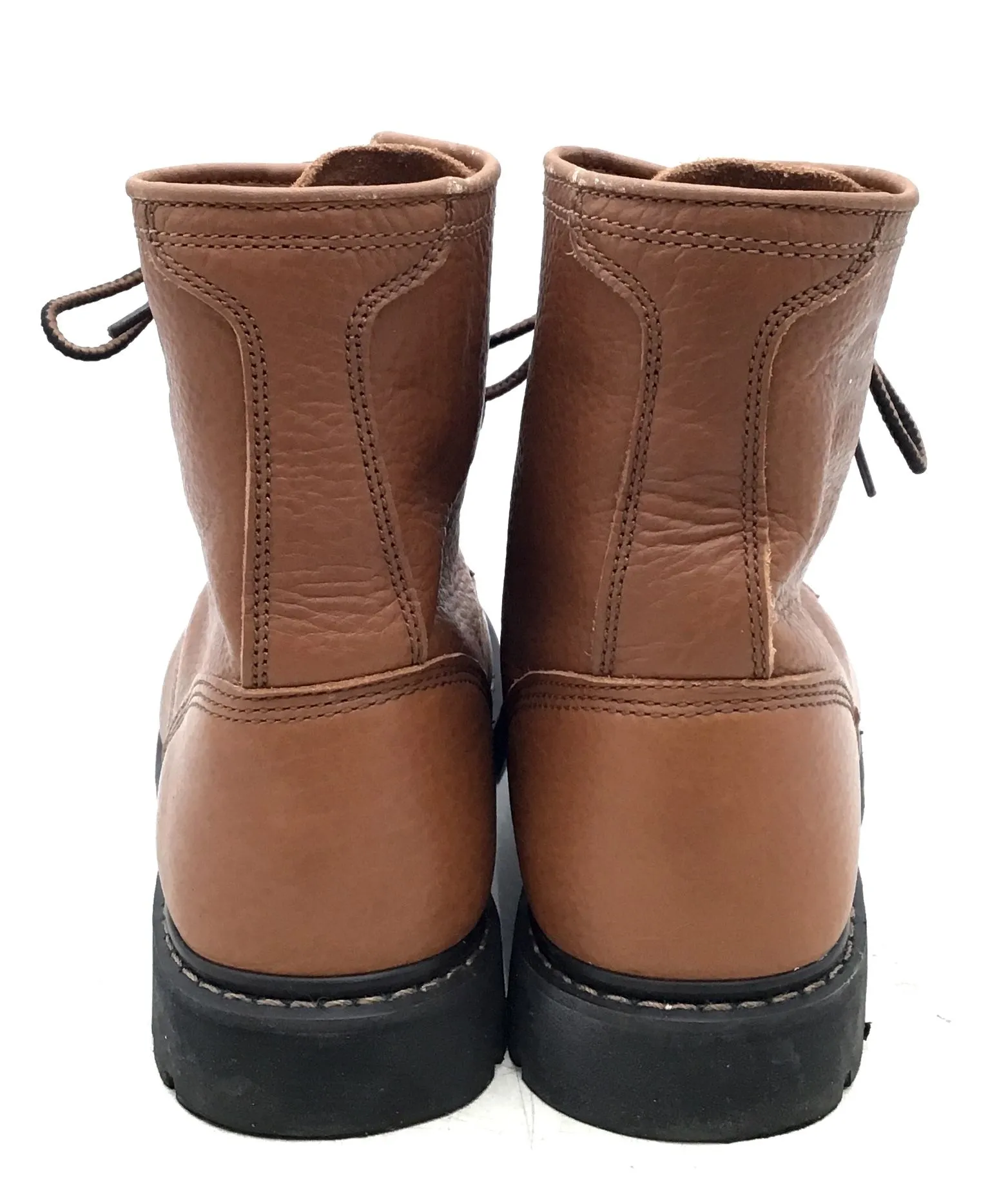Wrangler Men's Dewitt Brown Leather Work Boots - Size 9.5